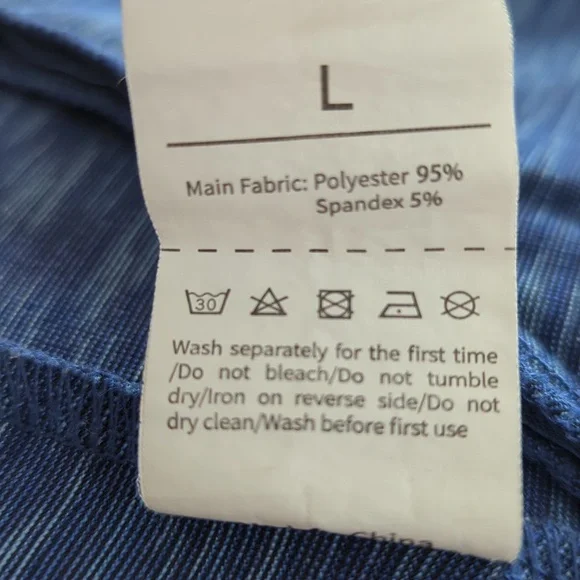 Blue Space Dye Asymmetrical Zipper Athletic Activewear Jacket LARGE Blue - Picture 3 of 13